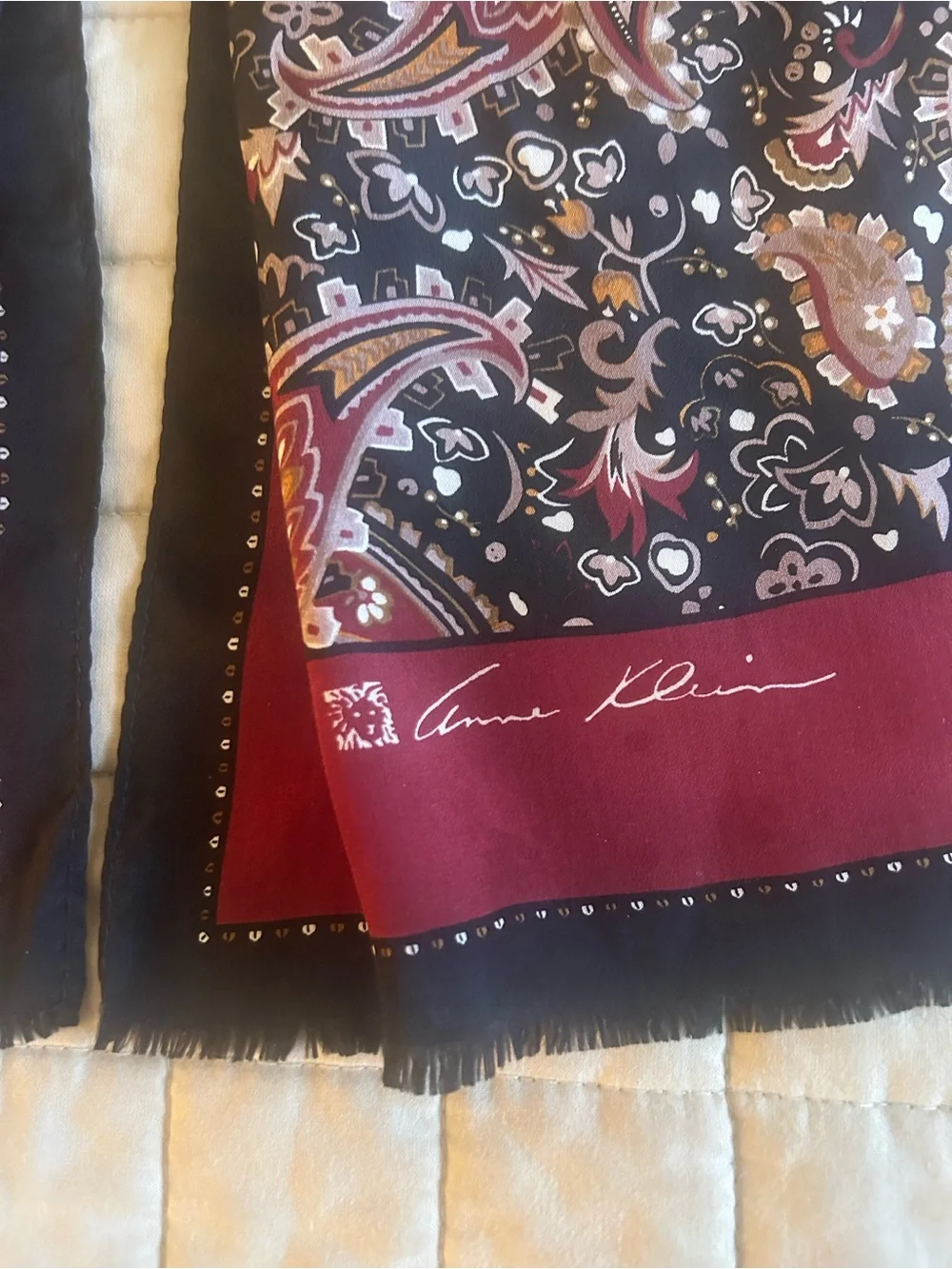Gorgeous Paisley scarf in Burgundy and Black